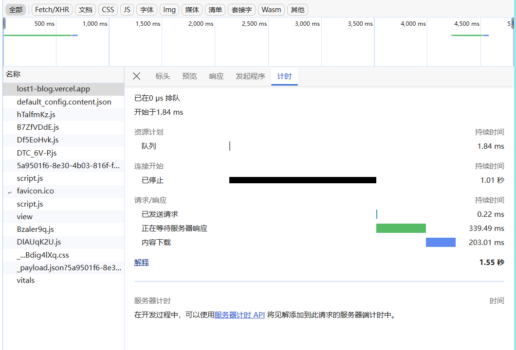 优化前：FCP、LCP、TTFB 等指标（其二）